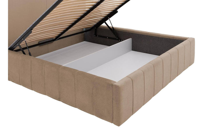 Goossens Bedframe Carte - 160 x 200 - Velours lichtbruin beige 6 -