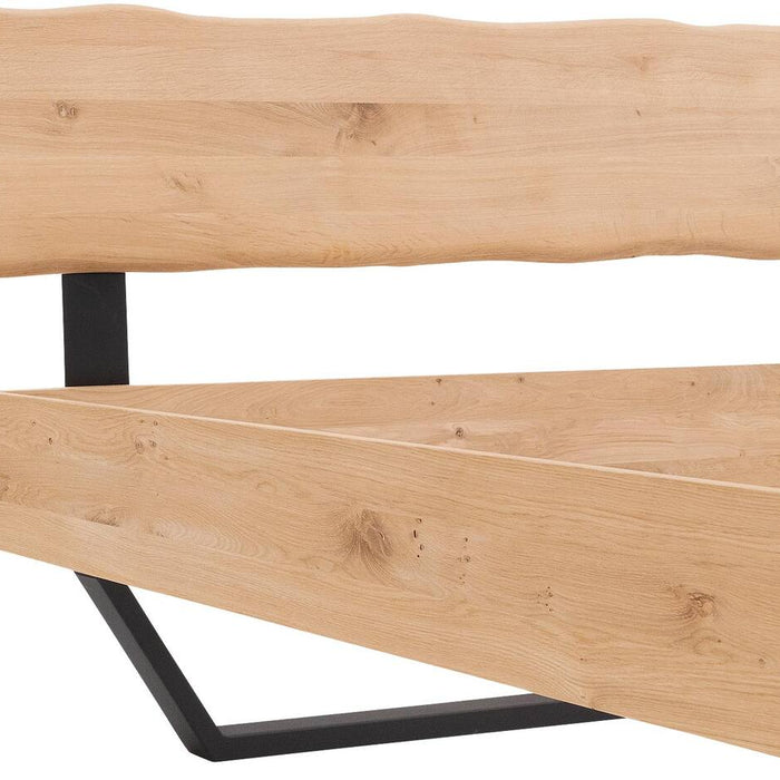 Goossens Bedframe Slade, Bedframe 140 x 210 cm hoofdbord organisch