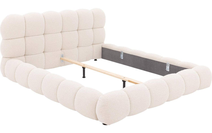 Goossens Gestoffeerd Bedframe Cloud - 160 x 200 - Ahenk 9851 beige -