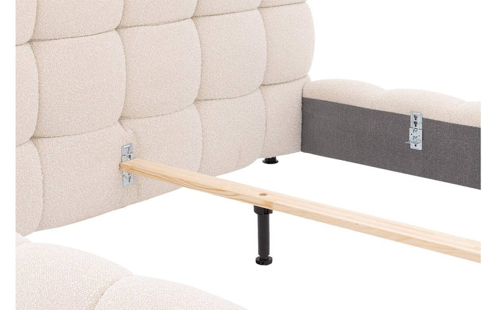 Goossens Gestoffeerd Bedframe Cloud - 160 x 200 - Ahenk 9851 beige -