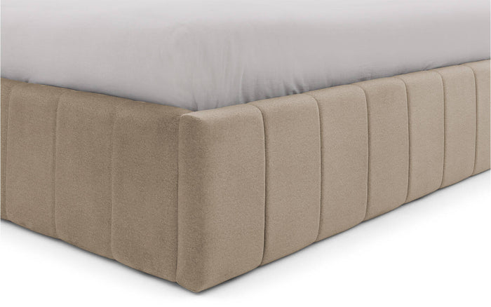 Goossens Bedframe Carte - 140 x 200 - Velours lichtbruin beige 6 -