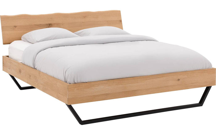 Goossens Bedframe Slade, Bedframe 180 x 200 cm hoofdbord organisch