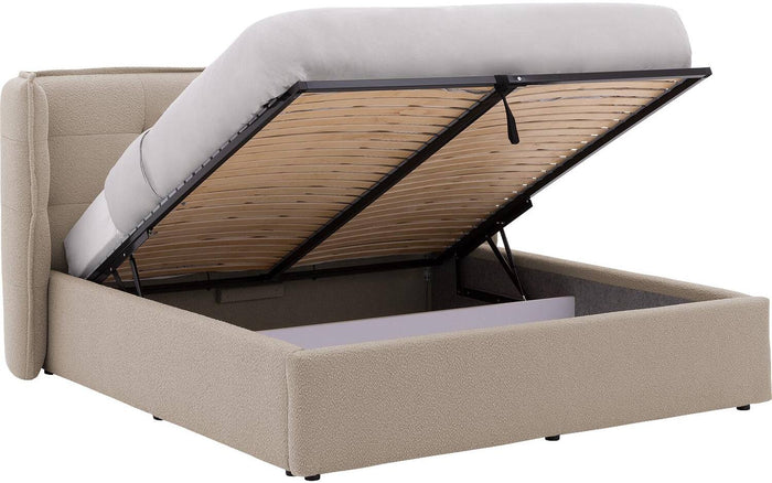 Goossens Gestoffeerd Bedframe Canon - 160 x 200 - Stof boucle licht