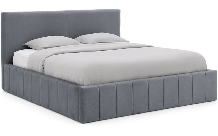 Goossens Bedframe Carte - 140 x 200 - Velours middengrijs 23 - Fluweel