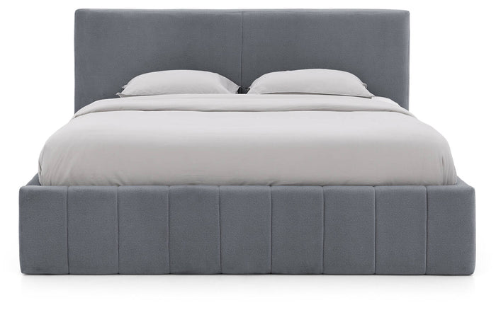 Goossens Bedframe Carte - 180 x 200 - Velours middengrijs 23 - Fluweel
