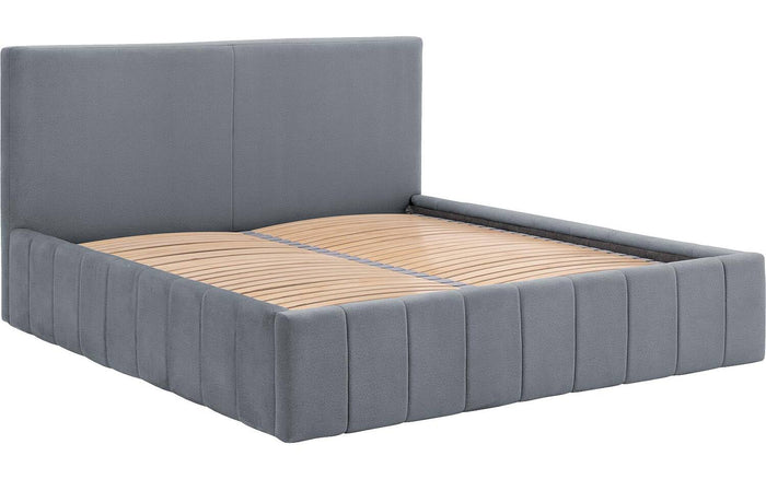 Goossens Bedframe Carte - 140 x 200 - Velours middengrijs 23 - Fluweel