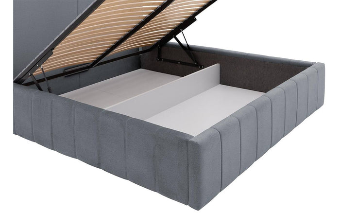 Goossens Bedframe Carte - 140 x 200 - Velours middengrijs 23 - Fluweel