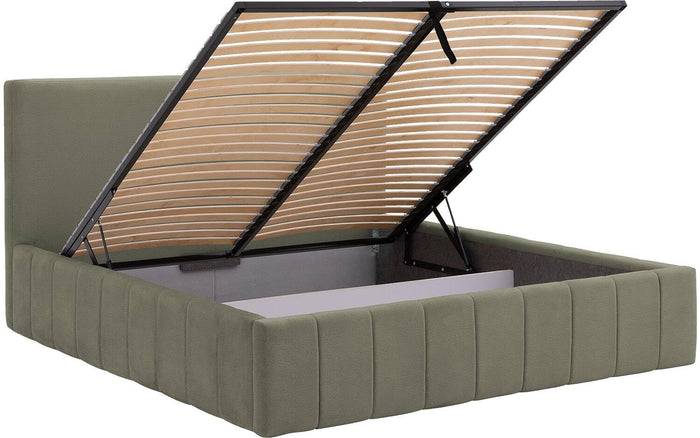 Goossens Bedframe Carte - 140 x 200 - Velours groen 11 - Fluweel