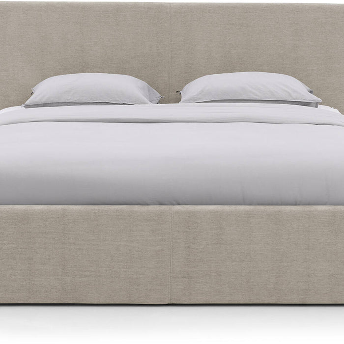 Goossens Bedframe Mysen Storage - 140 x 200 - Stof fijn geweven taupe