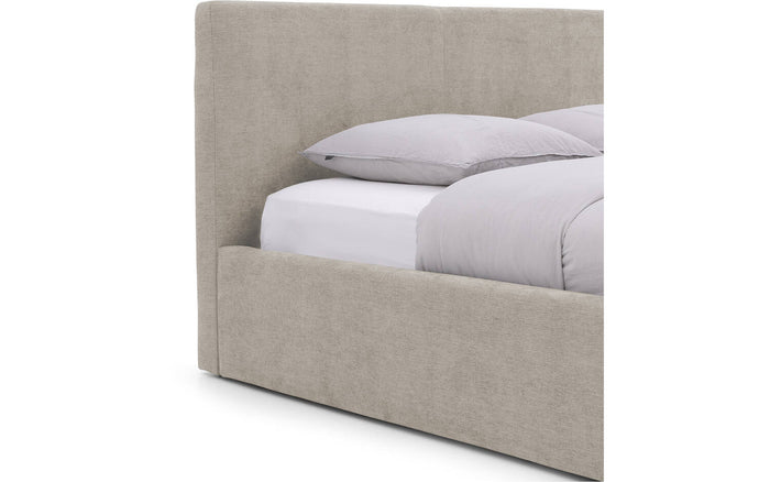 Goossens Bedframe Mysen Storage - 140 x 200 - Stof fijn geweven taupe