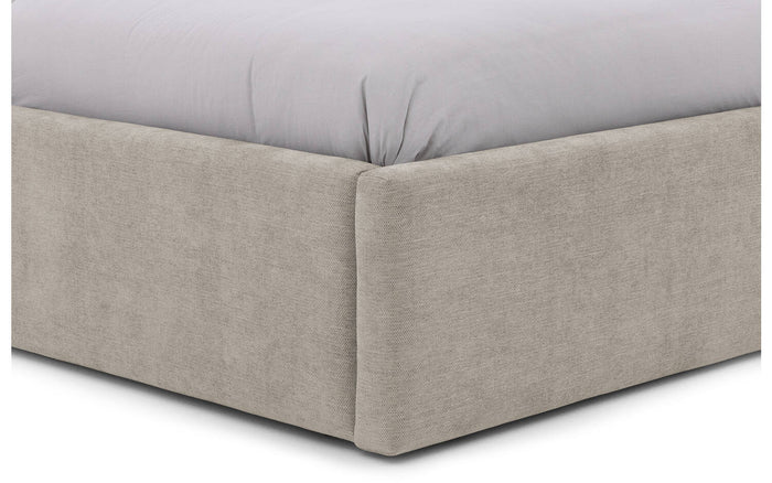 Goossens Bedframe Mysen Storage - 140 x 200 - Stof fijn geweven taupe