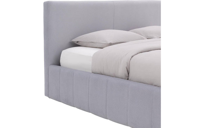 Goossens Bedframe Carte - 160 x 200 - Velours lichtgrijs 24 - Fluweel