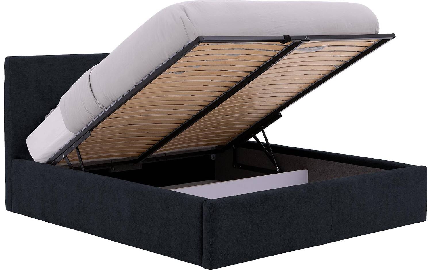 Goossens Bedframe Mysen Storage - 140 x 200 - Stof fijn geweven donker