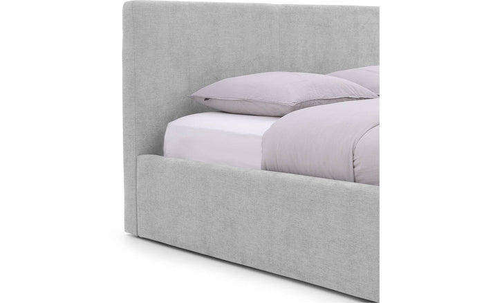 Goossens Bedframe Mysen Storage - 180 x 200 - Stof fijn geweven grijs
