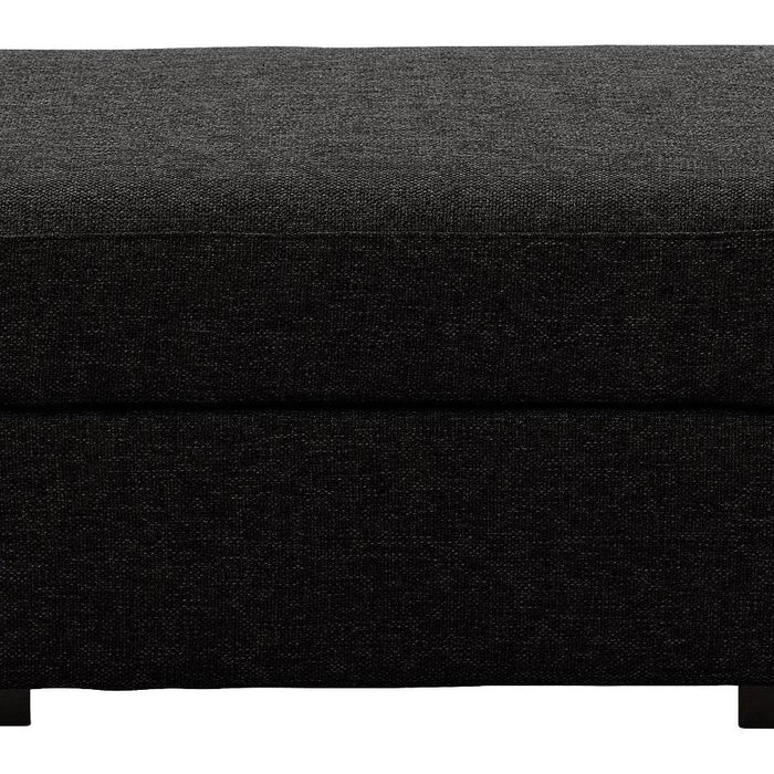 Goossens Hocker Lucca in stof grof geweven onyx