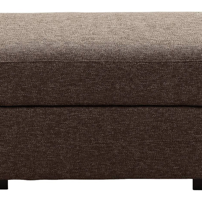 Goossens Hocker Lucca in stof grof geweven chocoladebruin