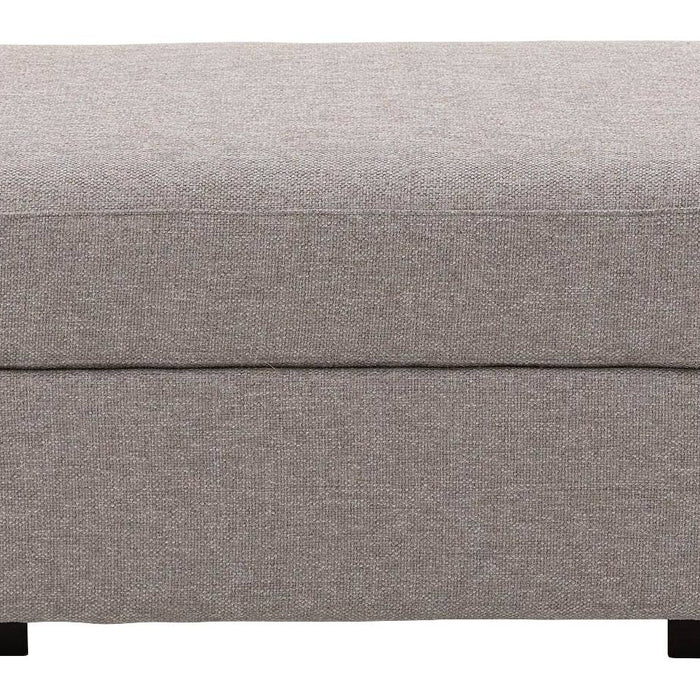 Goossens Hocker Lucca in stof grof geweven grijs