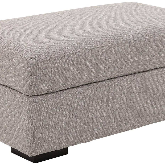 Goossens Hocker Lucca in stof grof geweven grijs