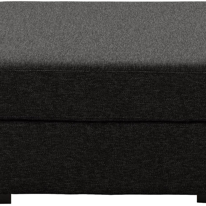 Goossens Hocker Lucca in stof grof geweven onyx