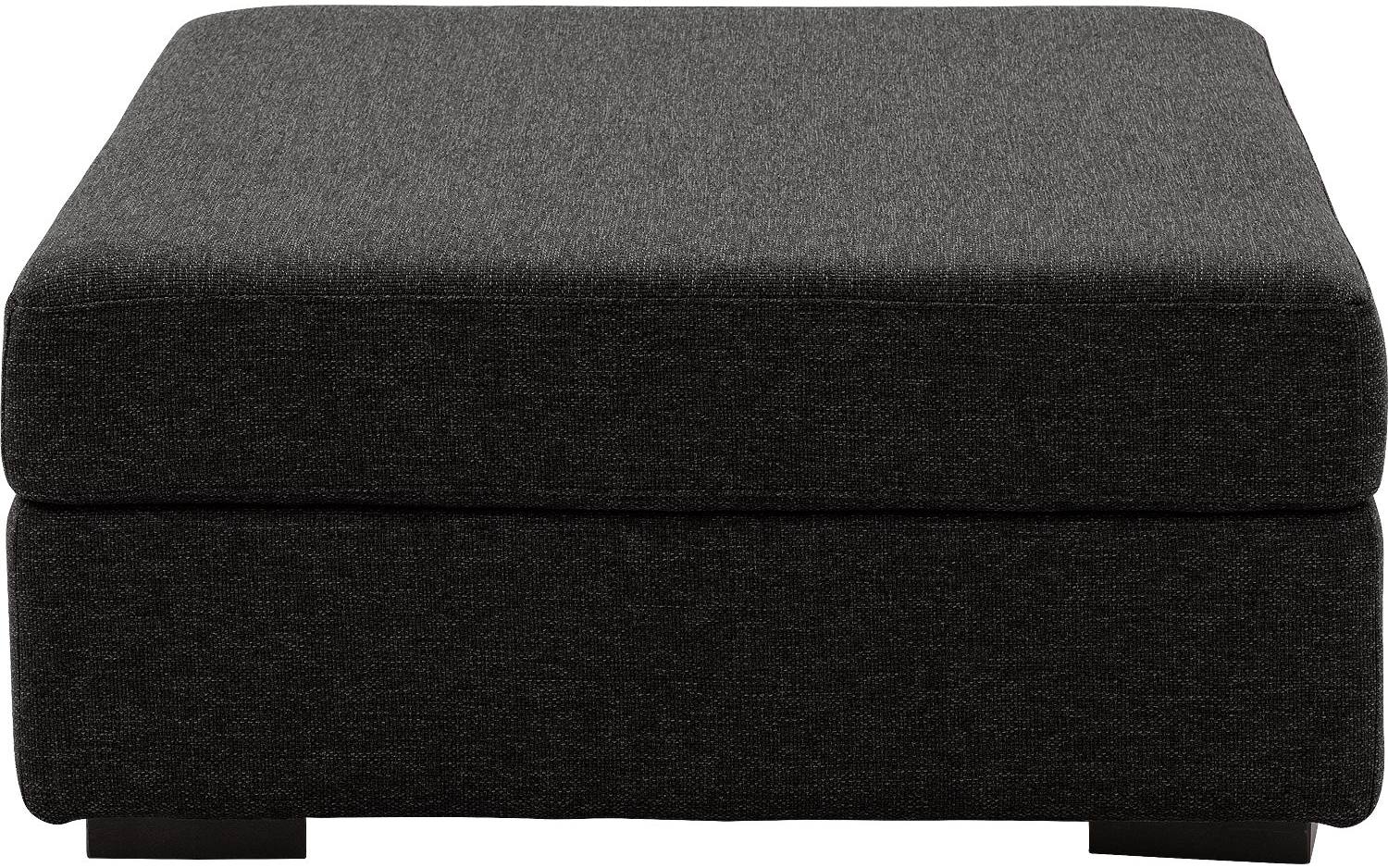 Goossens Hocker Lucca in stof grof geweven onyx