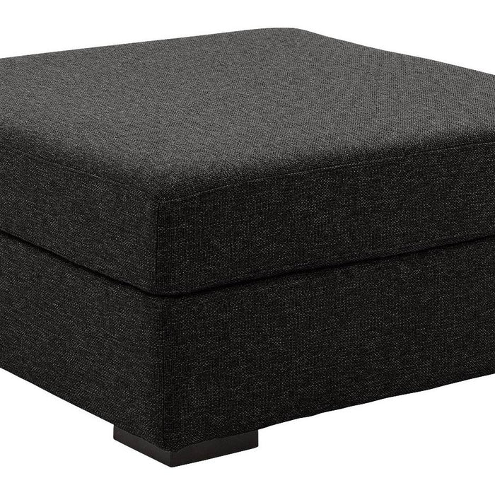 Goossens Hocker Lucca in stof grof geweven onyx