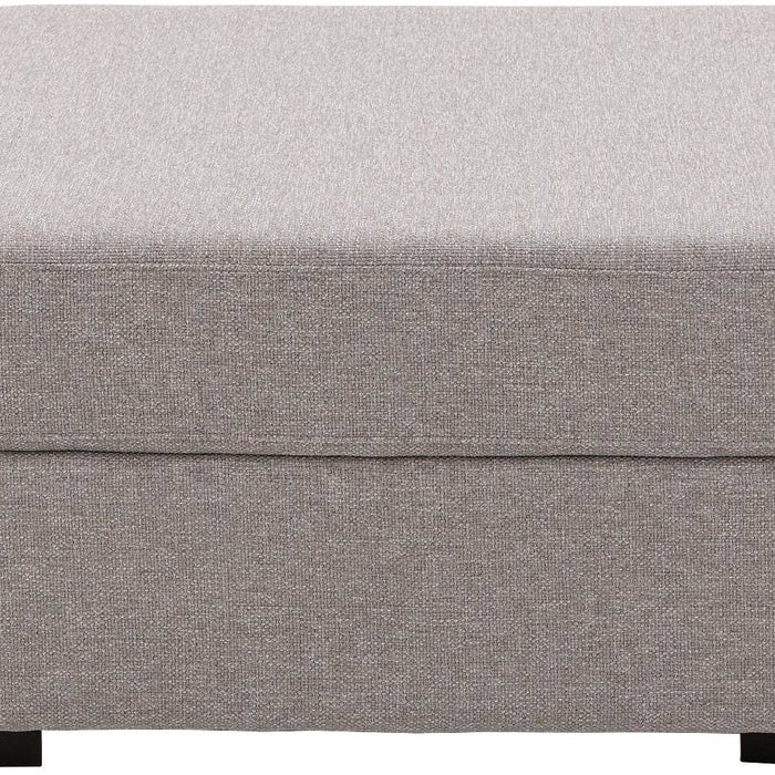 Goossens Hocker Lucca in stof grof geweven grijs