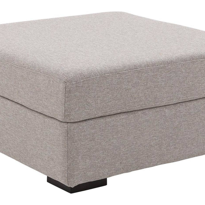 Goossens Hocker Lucca in stof grof geweven grijs