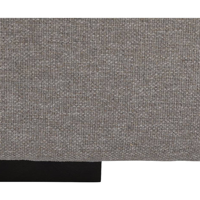 Goossens Hocker Lucca in stof grof geweven grijs