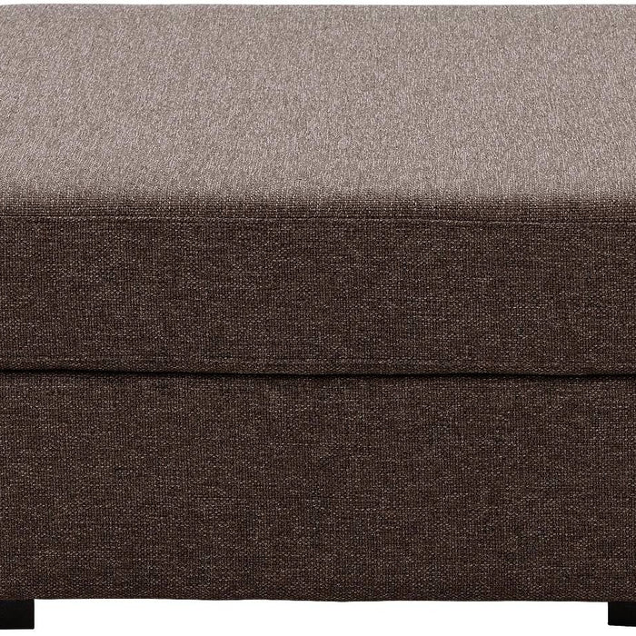 Goossens Hocker Lucca in stof grof geweven chocoladebruin