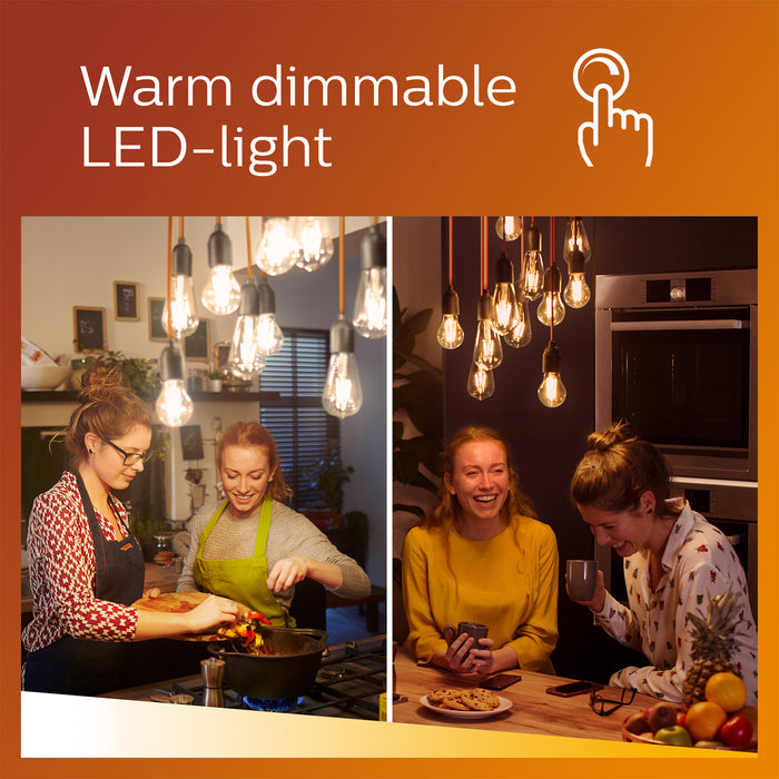 Philips LED Kaars Transparant - 25 W - E14 - Dimbaar warmwit licht