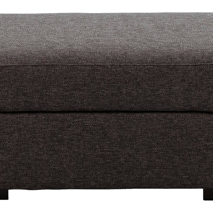 Goossens Hocker Lucca in stof grof geweven donkerbruin