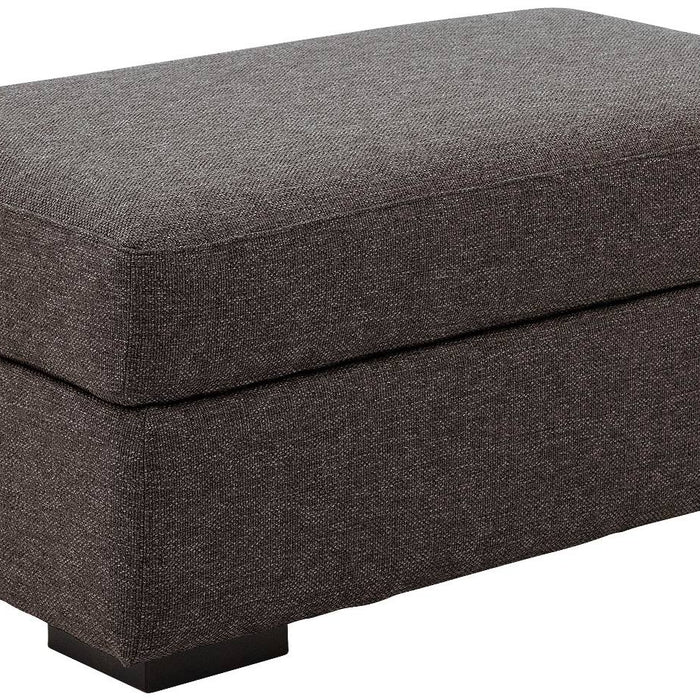 Goossens Hocker Lucca in stof grof geweven donkerbruin