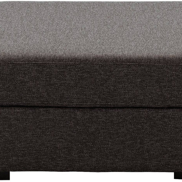 Goossens Hocker Lucca in stof grof geweven donkerbruin