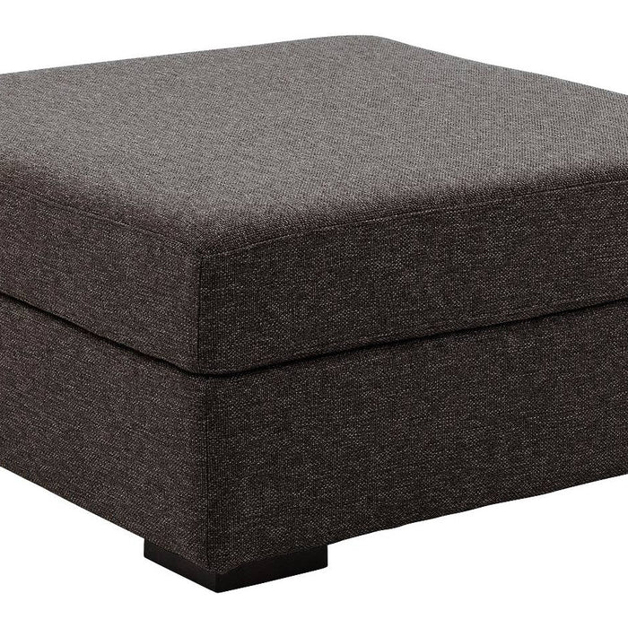 Goossens Hocker Lucca in stof grof geweven donkerbruin