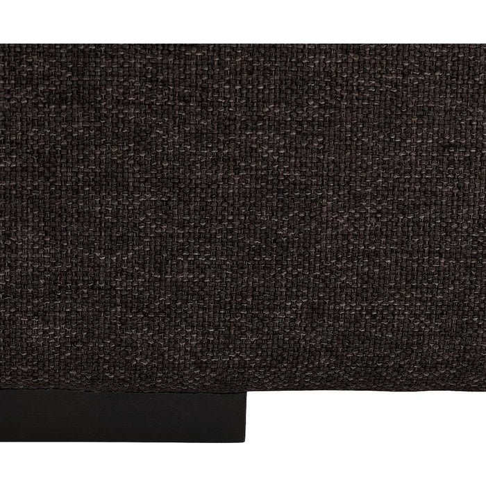 Goossens Hocker Lucca in stof grof geweven donkerbruin