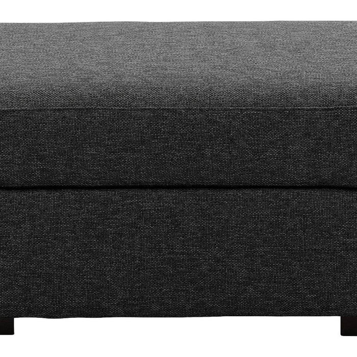 Goossens Hocker Lucca in stof grof geweven antraciet