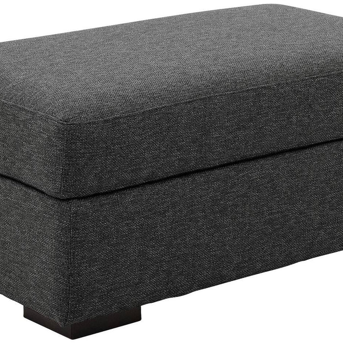 Goossens Hocker Lucca in stof grof geweven antraciet