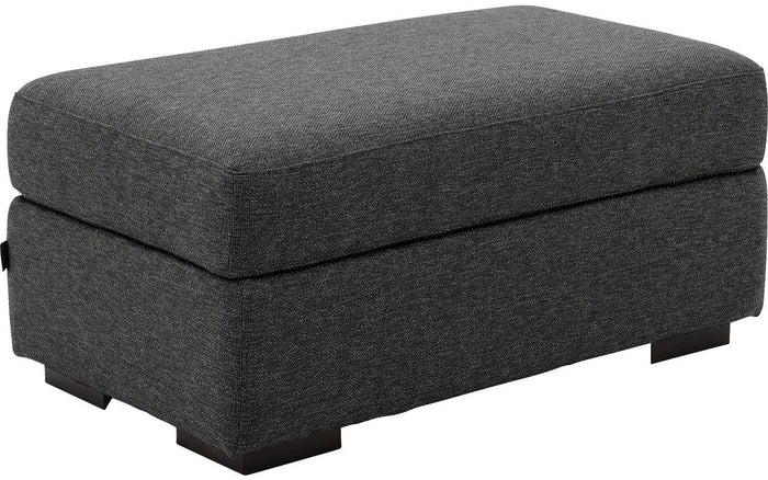 Goossens Hocker Lucca in stof grof geweven antraciet