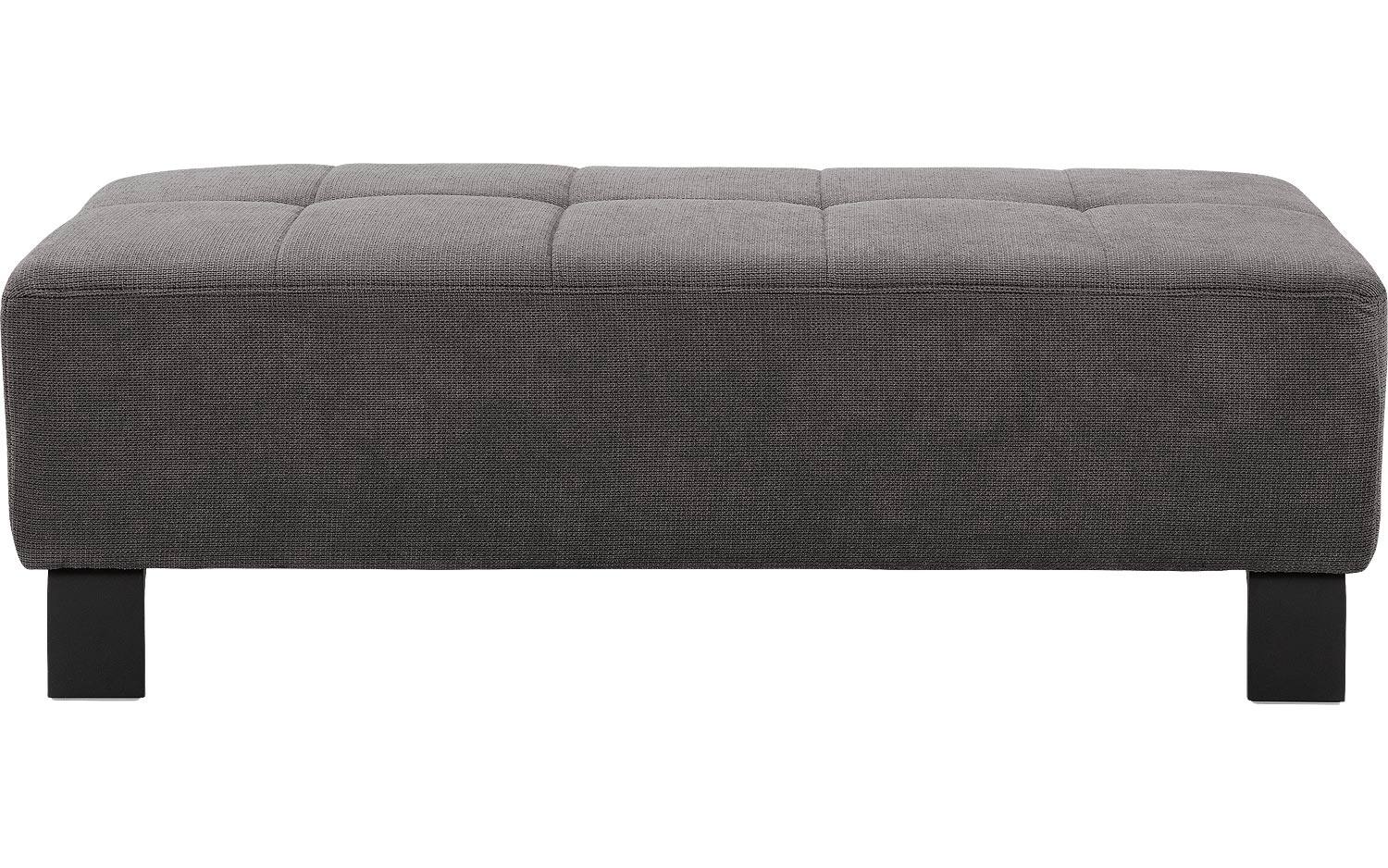 Goossens Hocker Alvin in stof fijn geweven kwartsgrijs