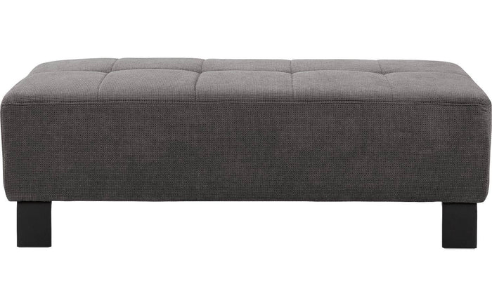 Goossens Hocker Alvin in stof fijn geweven kwartsgrijs