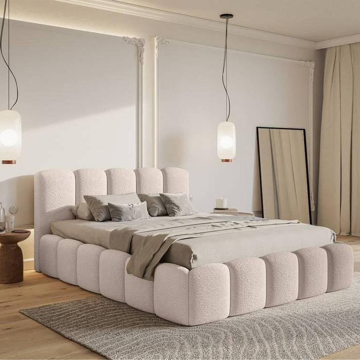NADUVI Collection Bedframe Chloe II bouclé met opbergruimte 180 x 200