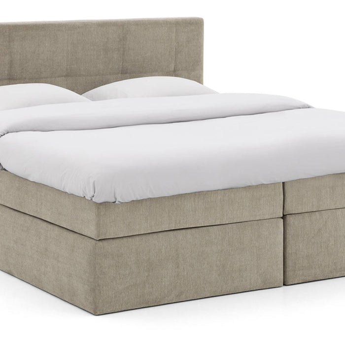 Goossens Boxspring Rud - bruin - 140 x 211 cm cm