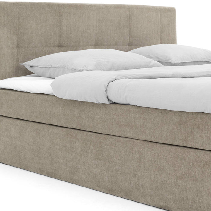 Goossens Boxspring Rud - bruin - 140 x 211 cm cm