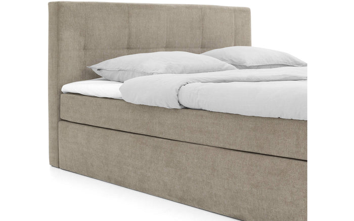 Goossens Boxspring Rud - bruin - 140 x 211 cm cm