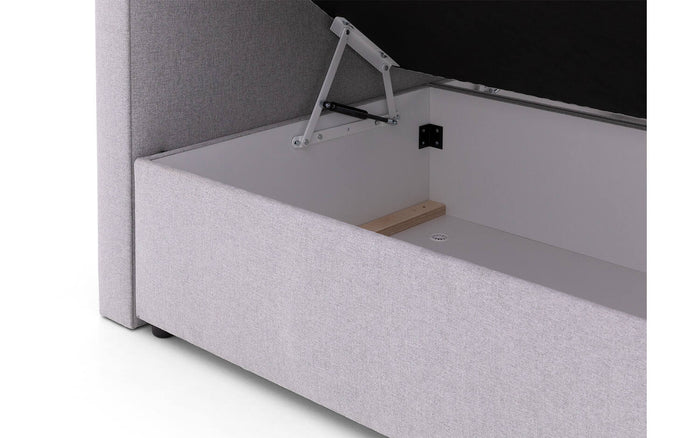 Goossens Boxspring Store met opbergruimte - grijs - 180 x 212 cm cm