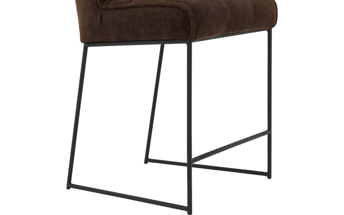 Goossens Barstoel Ronnie, Barstoel, zithoogte 72 cm - bruin Textiel