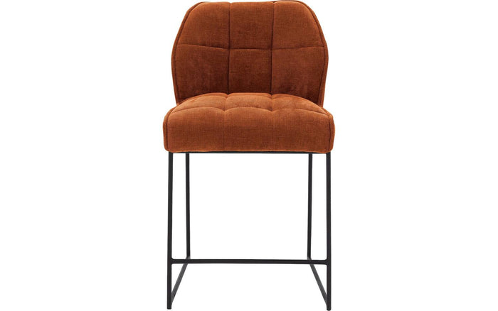 Goossens Barstoel Ronnie, Barstoel, zithoogte 72 cm - bruin Textiel