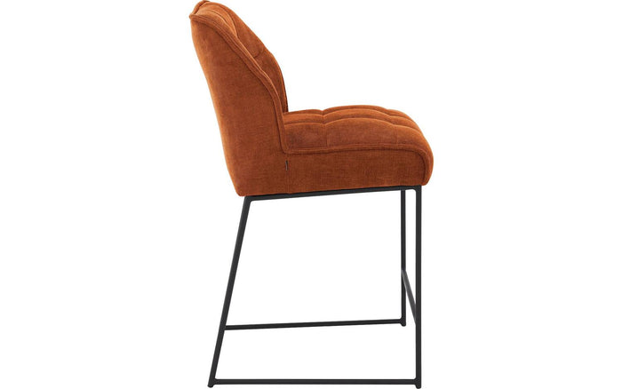 Goossens Barstoel Ronnie, Barstoel, zithoogte 72 cm - bruin Textiel