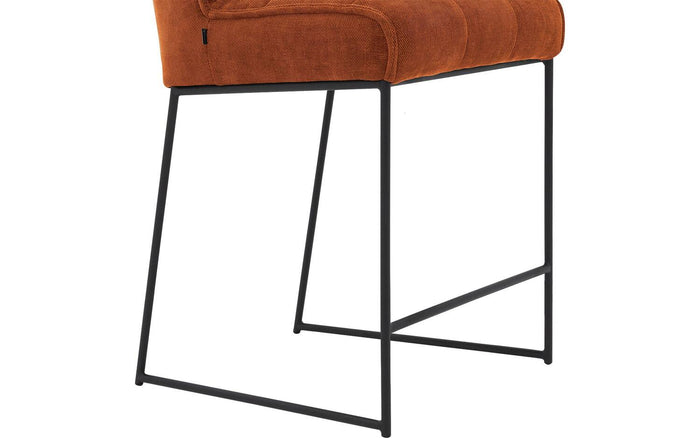 Goossens Barstoel Ronnie, Barstoel, zithoogte 72 cm - bruin Textiel