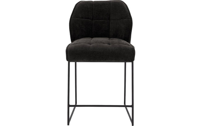 Goossens Barstoel Ronnie, Barstoel, zithoogte 72 cm - grijs Textiel